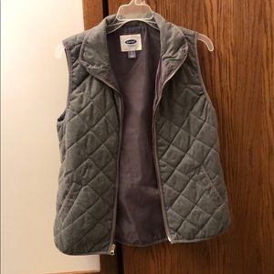 Gray quilted vest